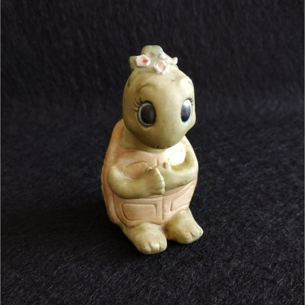 Vintage HOMCO Turtle Figurine, Sitting Anthropomorphic Tortoise Collectible